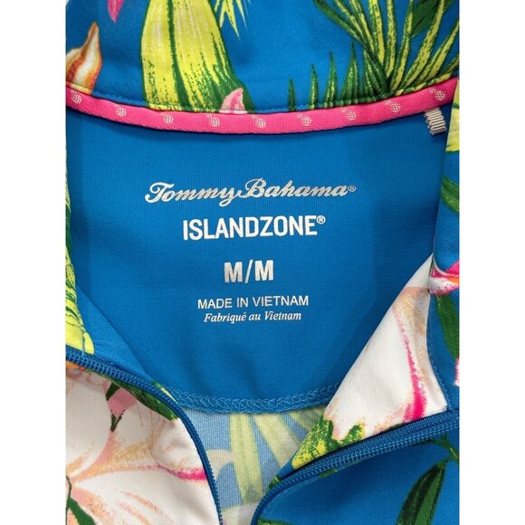 Tommy Bahama Island Zone Top Sleeveless 1/4 Zip Tropical Golf Resort Women Sz M - Picture 4 of 7